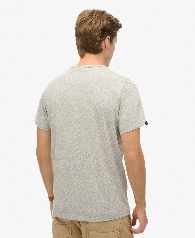 vintage sportief t-shirt met korte mouwen in lichtgrijs gemêleerd.