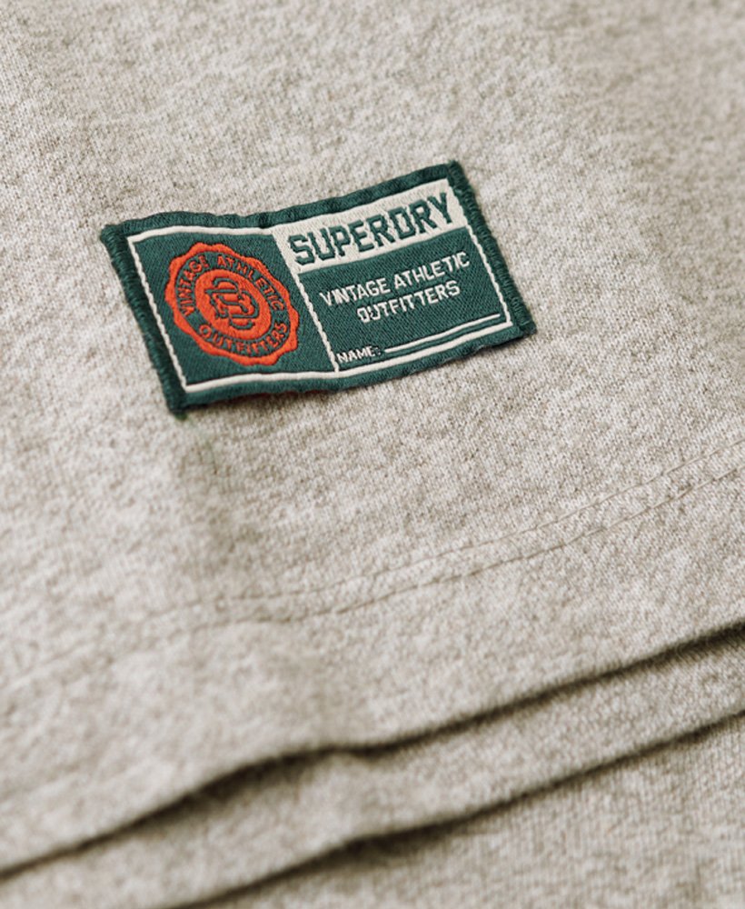 vintage sportief t-shirt met korte mouwen in lichtgrijs gemêleerd.