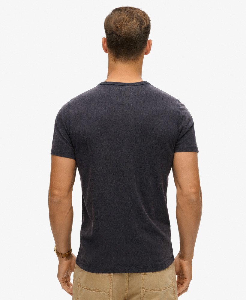 vintage sportief t-shirt met korte mouwen in eclipse navy