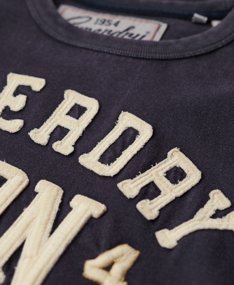 vintage sportief t-shirt met korte mouwen in eclipse navy
