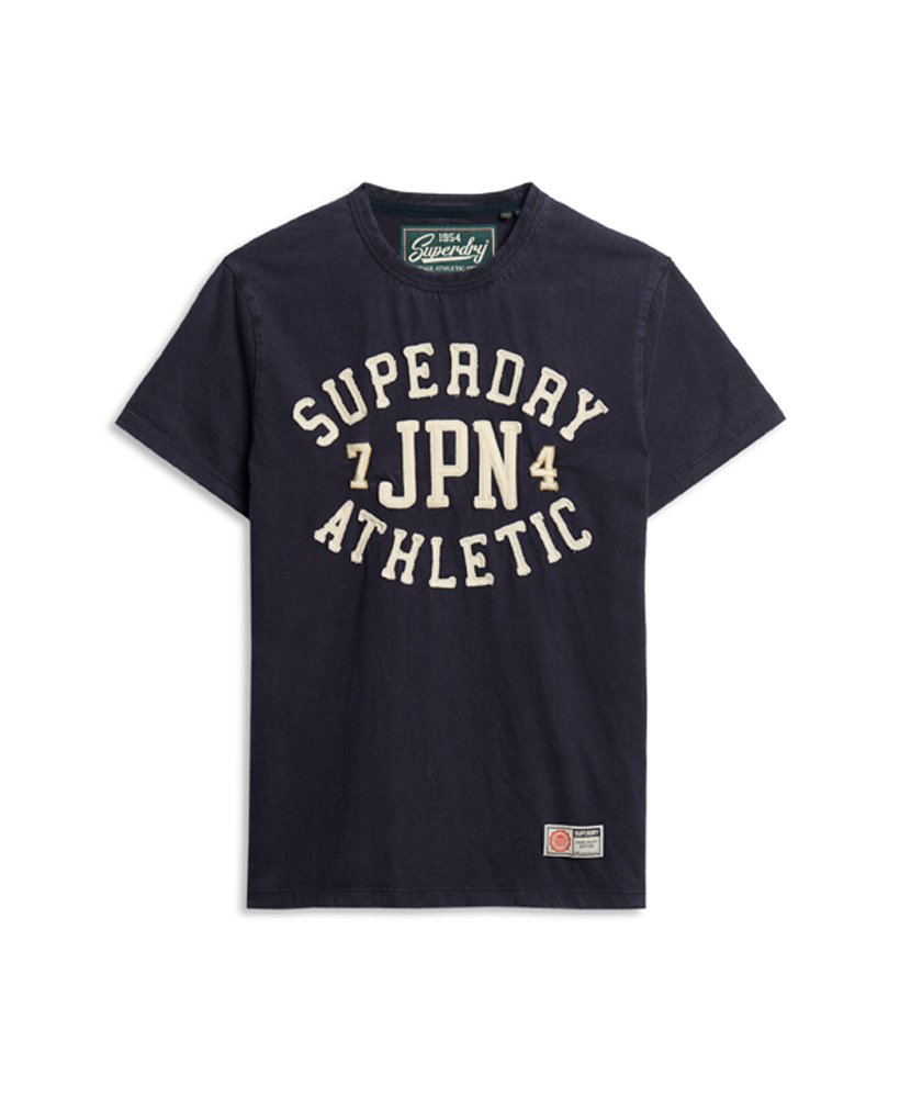 vintage sportief t-shirt met korte mouwen in eclipse navy