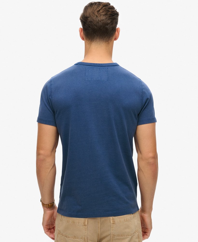 vintage sportief t-shirt met korte mouwen in supermarine navy