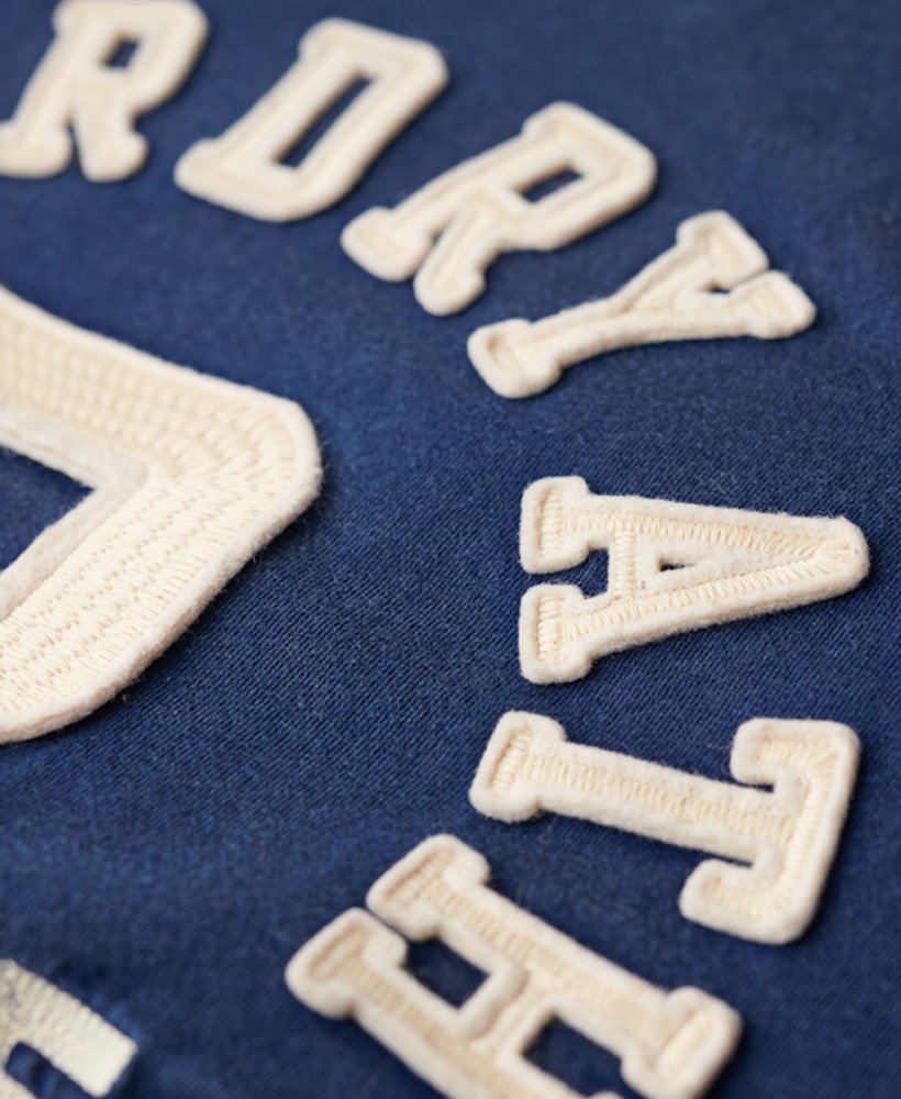 vintage sportief t-shirt met korte mouwen in supermarine navy