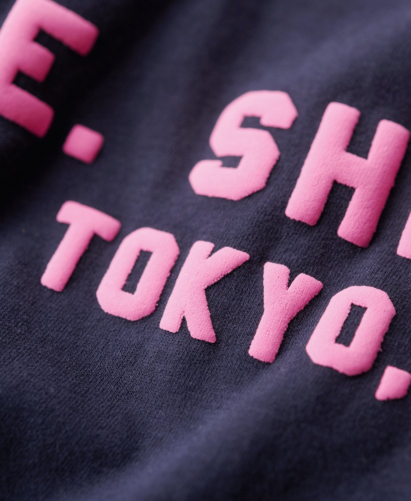 neon vintage logo t-shirt in frans marineblauw