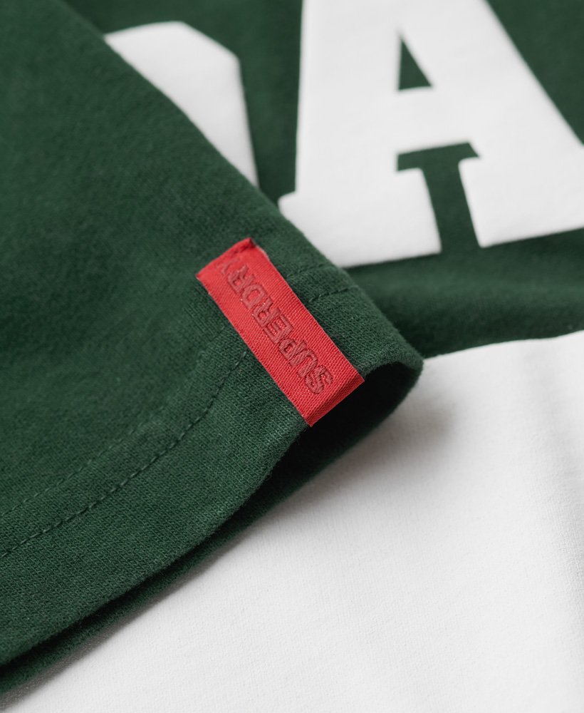 osaka 6 t-shirt met puffprint in emailgroen