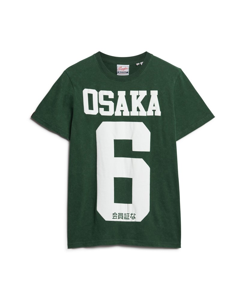 osaka 6 t-shirt met puffprint in emailgroen