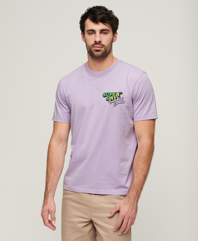 neon travel chest loose t-shirt in licht lavendelpaars