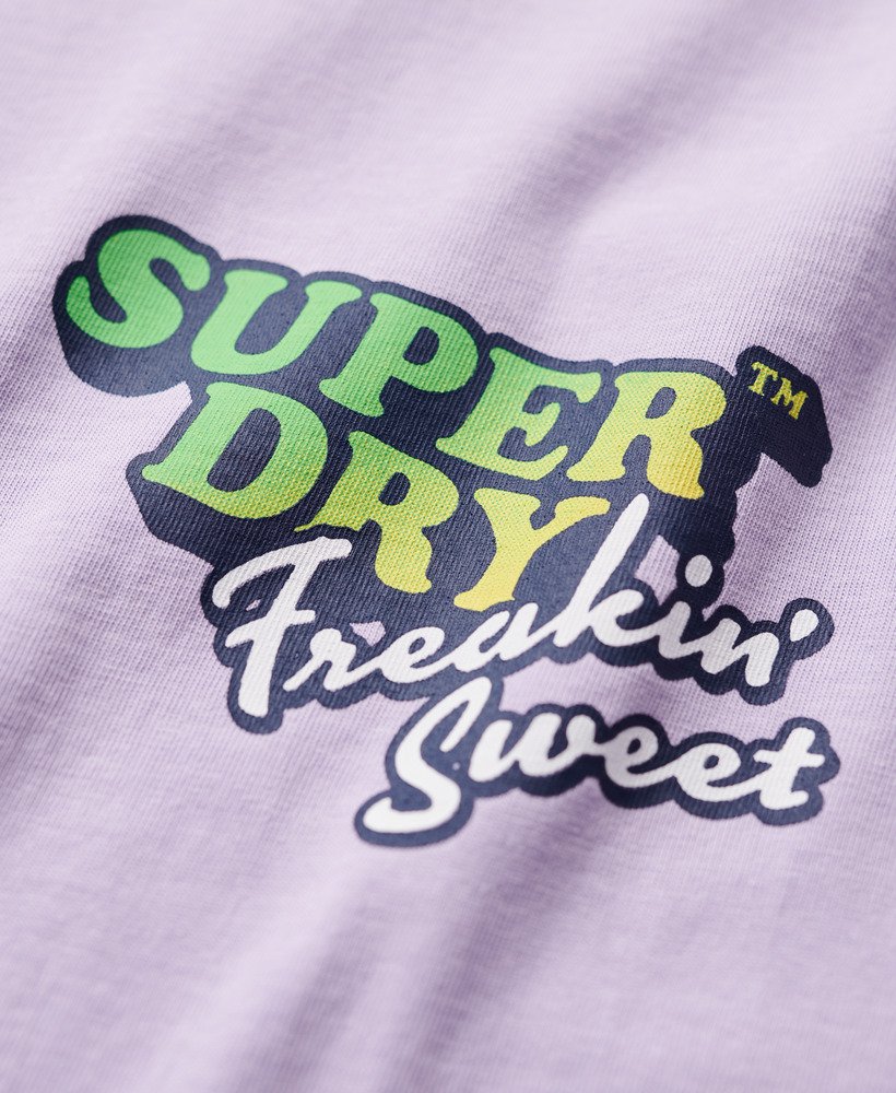 neon travel chest loose t-shirt in licht lavendelpaars