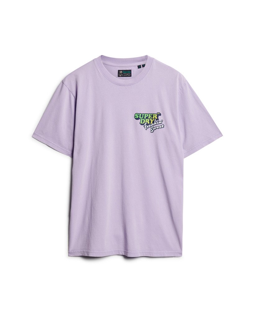 neon travel chest loose t-shirt in licht lavendelpaars