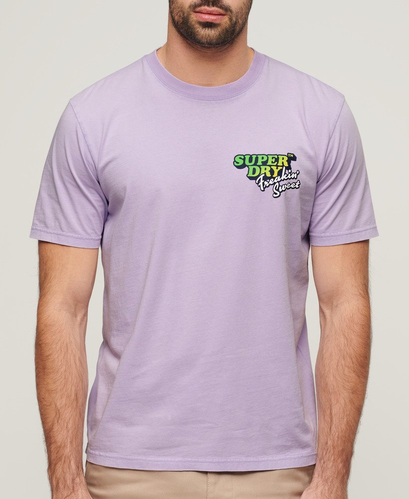neon travel chest loose t-shirt in licht lavendelpaars