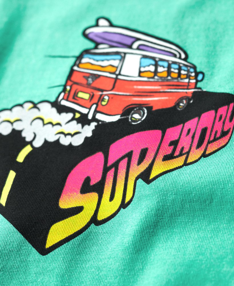 neon travel chest loose t-shirt in cool green