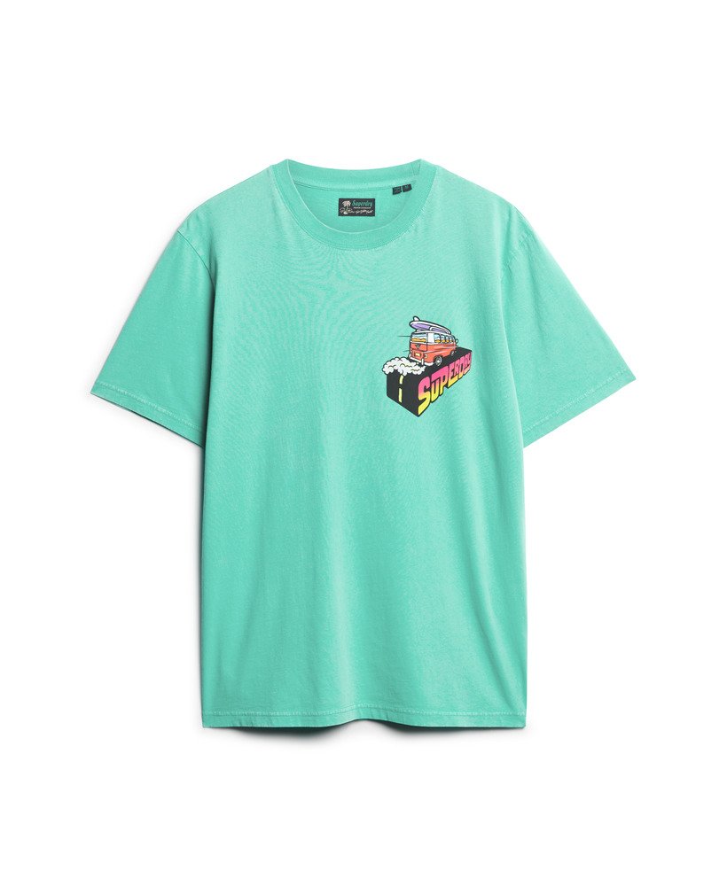neon travel chest loose t-shirt in cool green