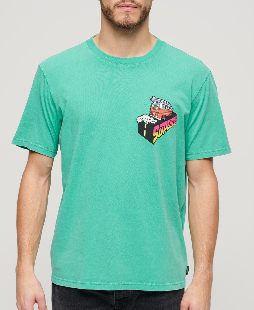 neon travel chest loose t-shirt in cool green