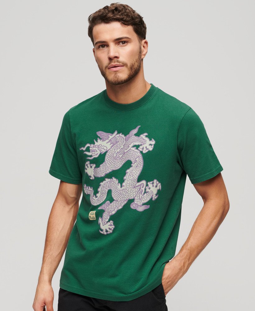 superdry x komodo vintage t-shirt in erin green