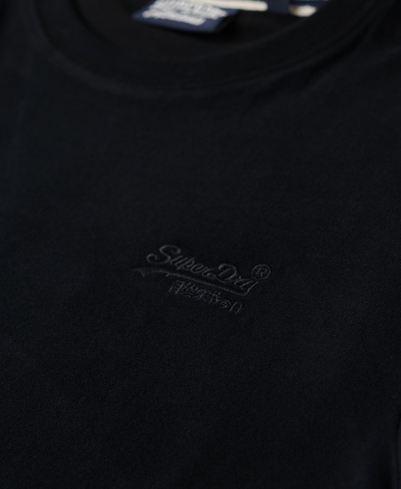 t-shirt met essential-logo van biologisch katoen in zwartzwart.