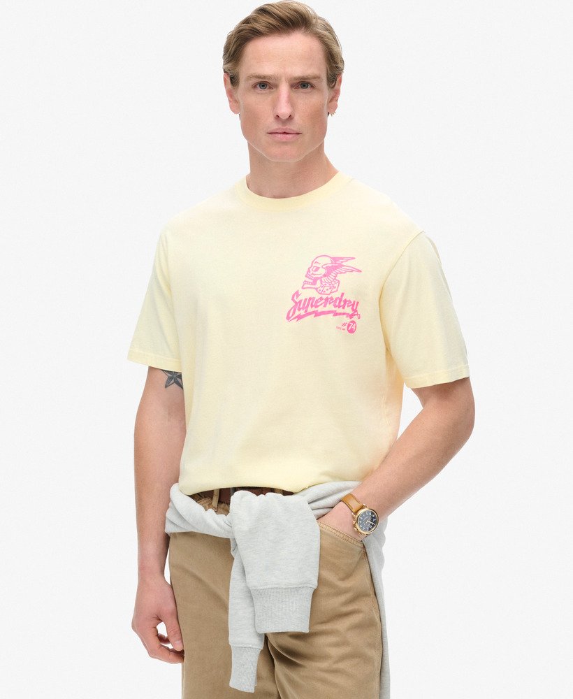 lo-fi punk graphic loose t-shirt in urban cream