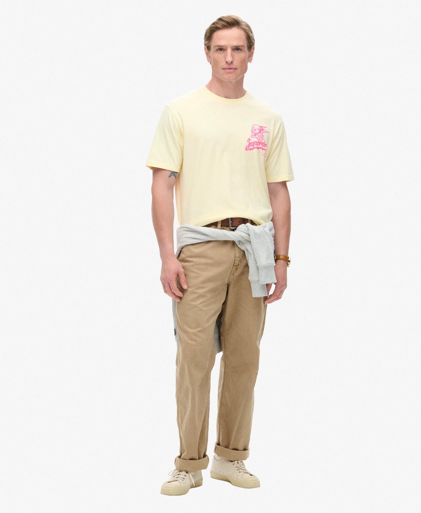 lo-fi punk graphic loose t-shirt in urban cream