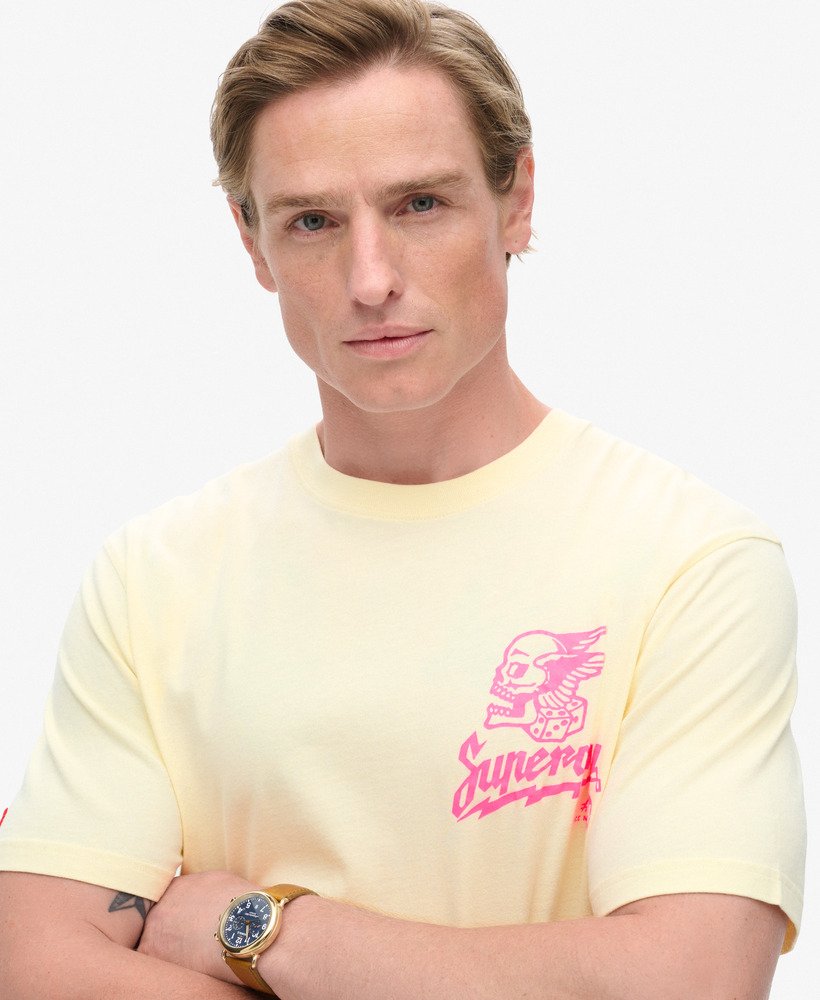 lo-fi punk graphic loose t-shirt in urban cream