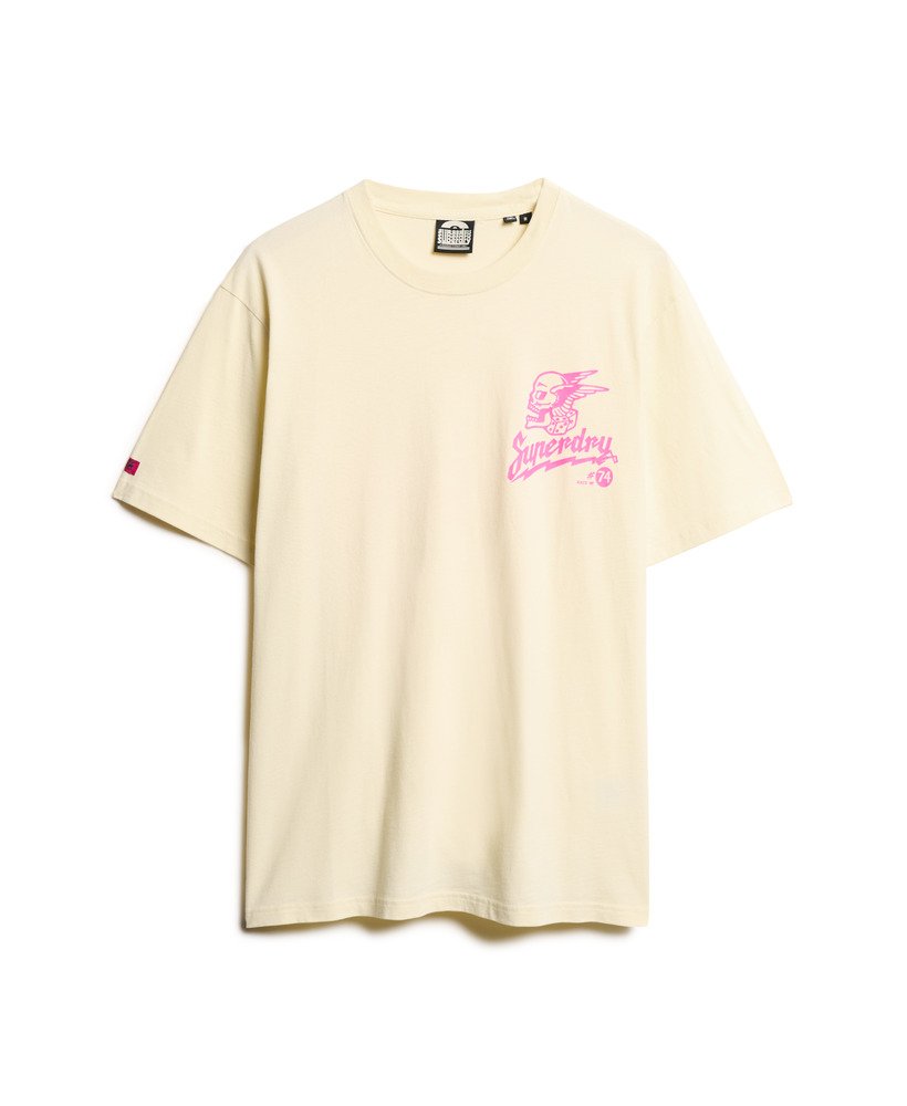 lo-fi punk graphic loose t-shirt in urban cream