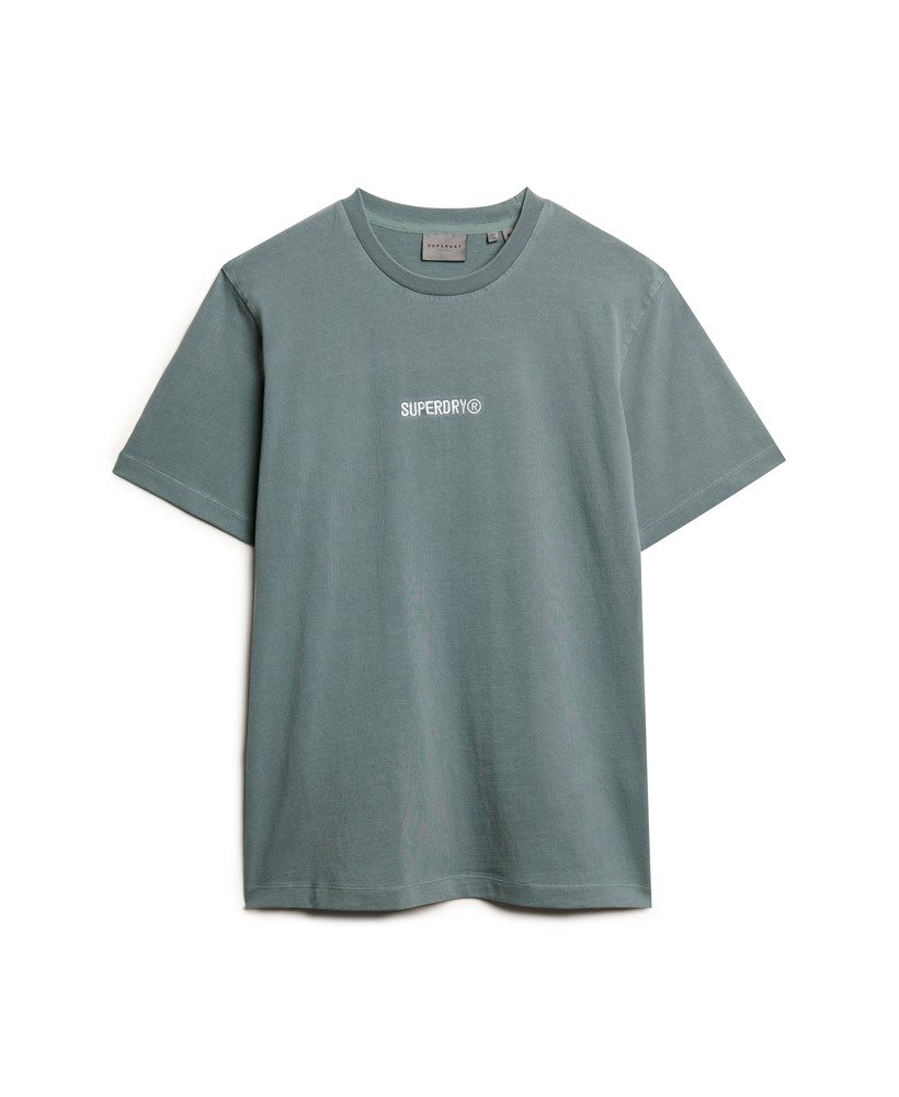 t-shirt met micrologo en losse pasvorm in stormachtig weerblauw.