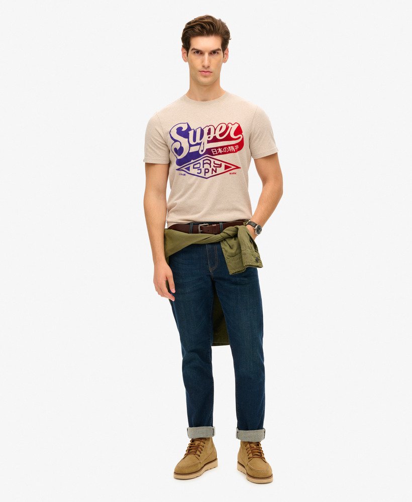 t-shirt met fluweelachtige vervaagde print in lavin beige marl