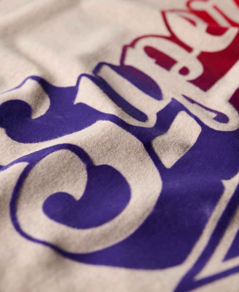 t-shirt met fluweelachtige vervaagde print in lavin beige marl