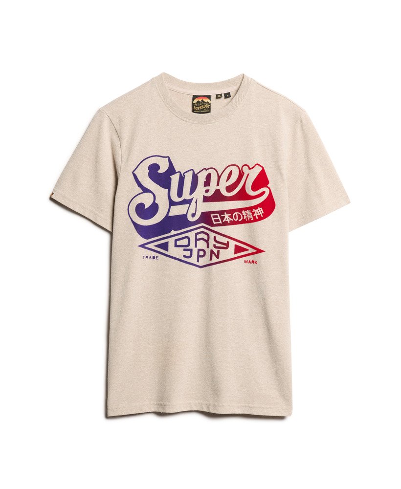 t-shirt met fluweelachtige vervaagde print in lavin beige marl