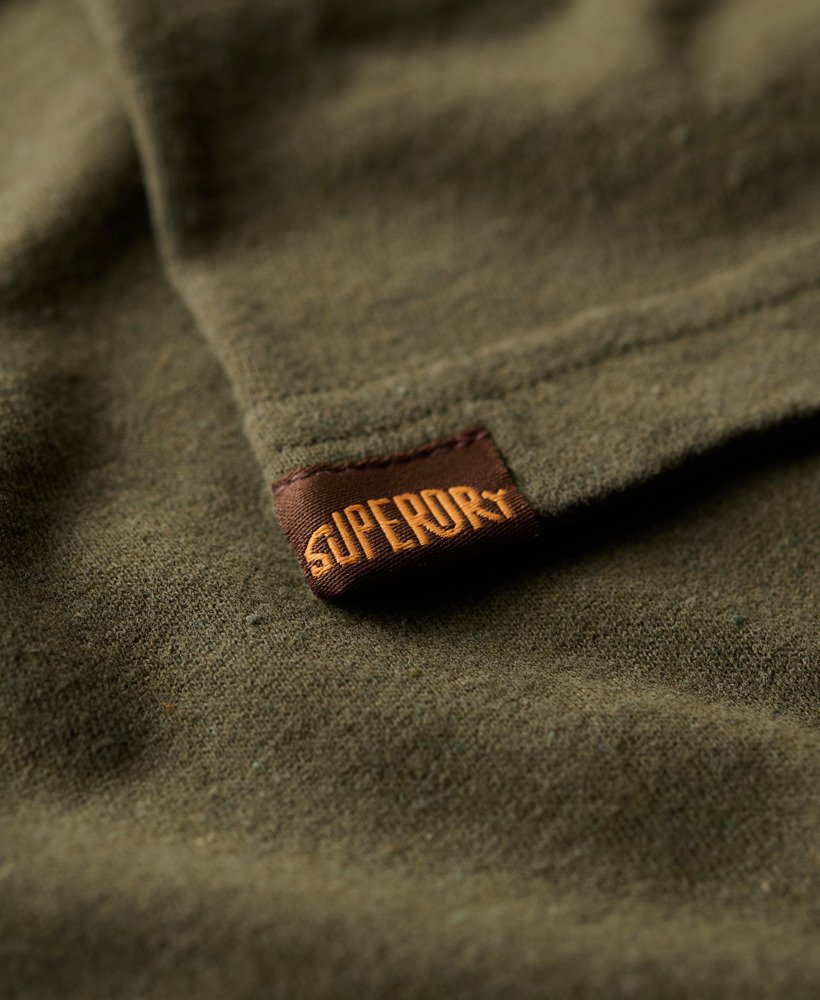 t-shirt met fluweelachtige vervaagde print in kaki groen gemêleerd