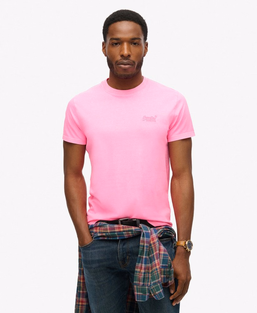 Essential Logo Geborduurd Neon T-shirt