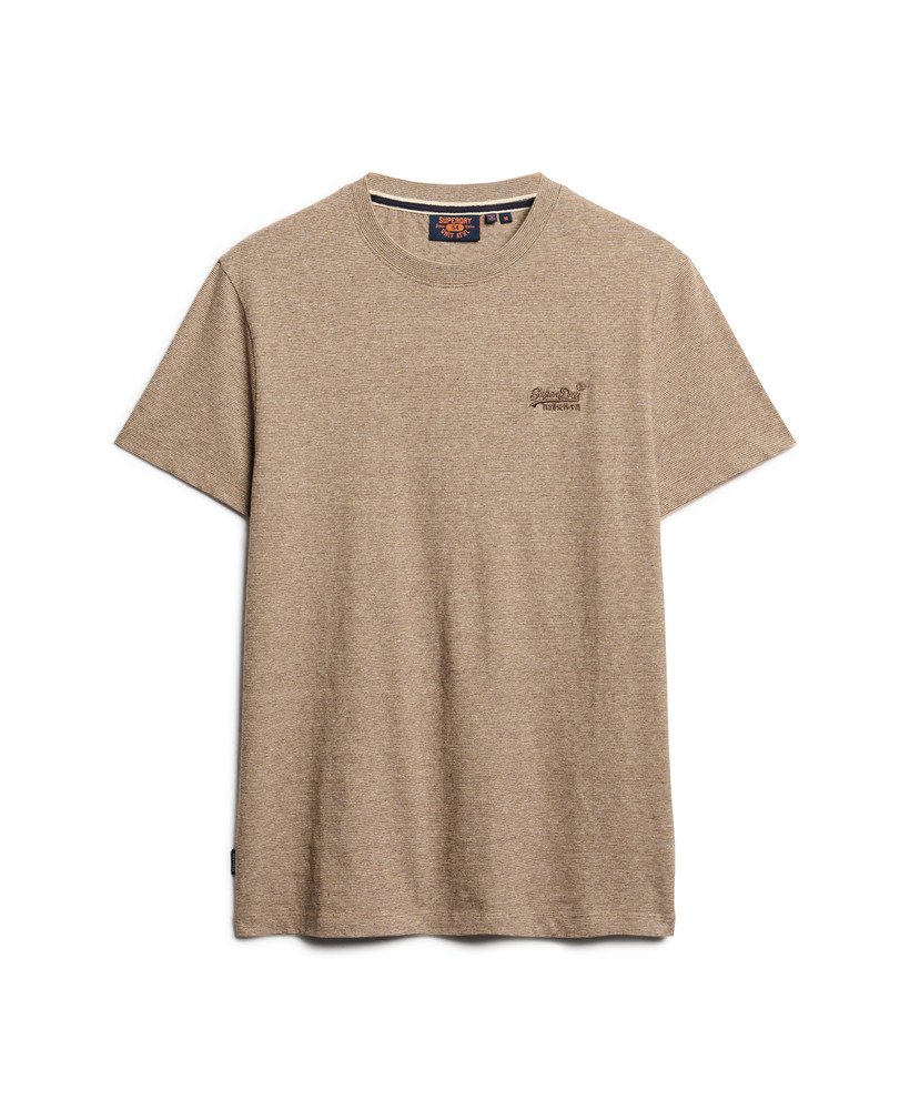 t-shirt met essential logo van biologisch katoen in de kleur desert sand feeder.
