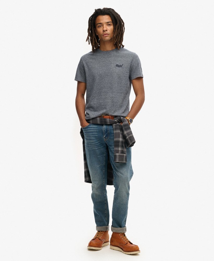 t-shirt met essential-logo van biologisch katoen in eclipse navygrey marl feeder