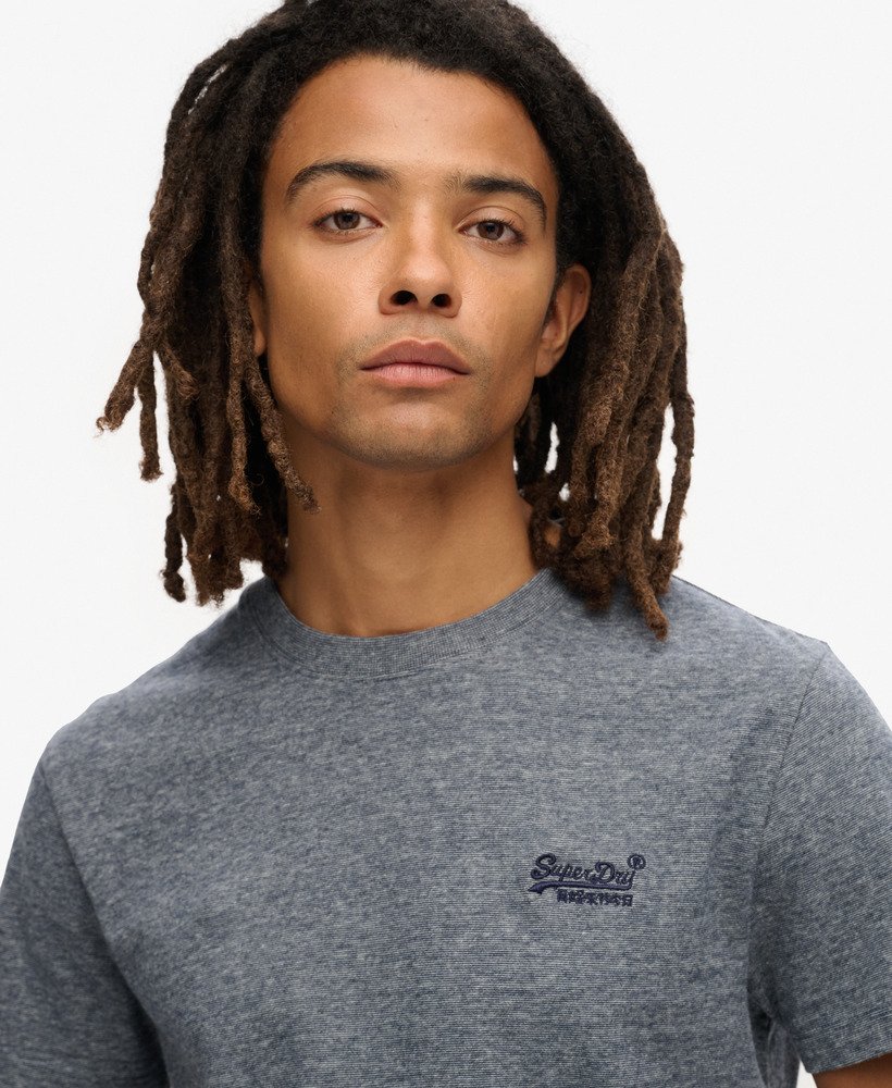 t-shirt met essential-logo van biologisch katoen in eclipse navygrey marl feeder