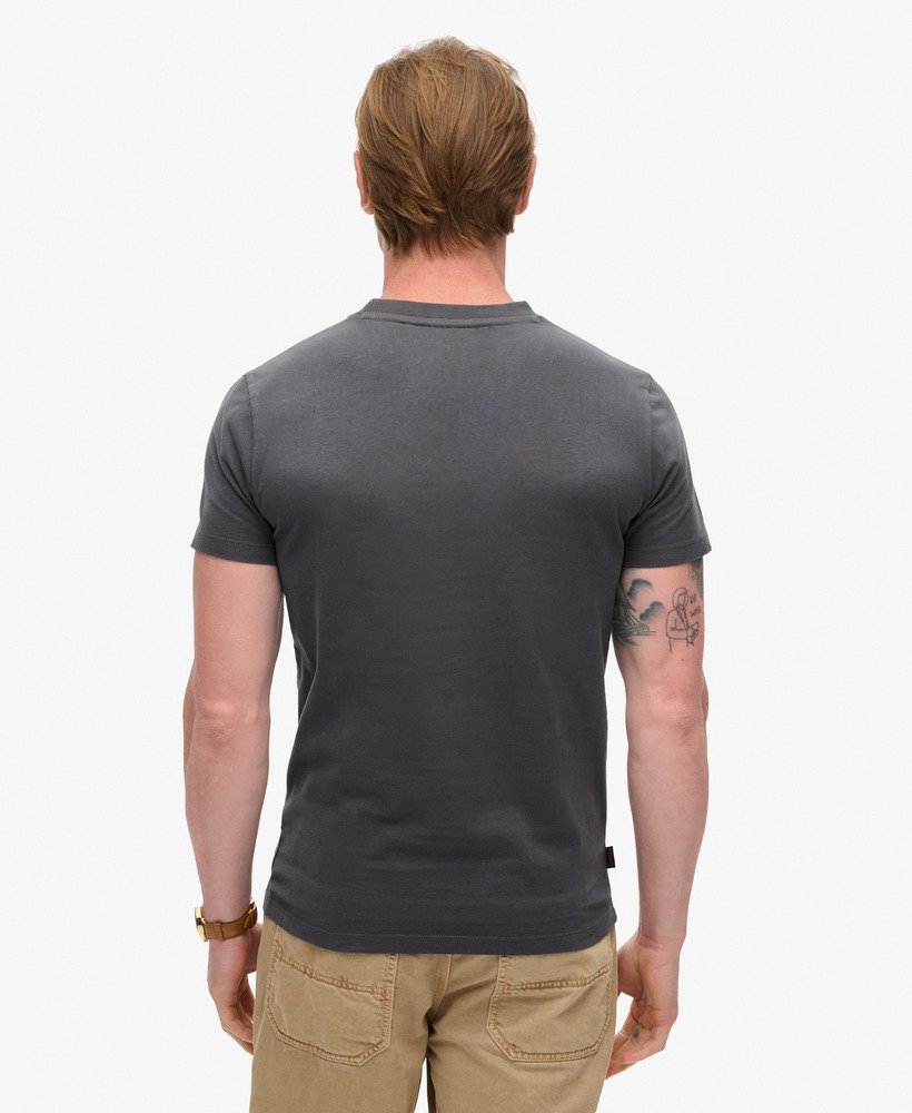 t-shirt met essential-logo van biologisch katoen in grafietzwartfluorescent rood.