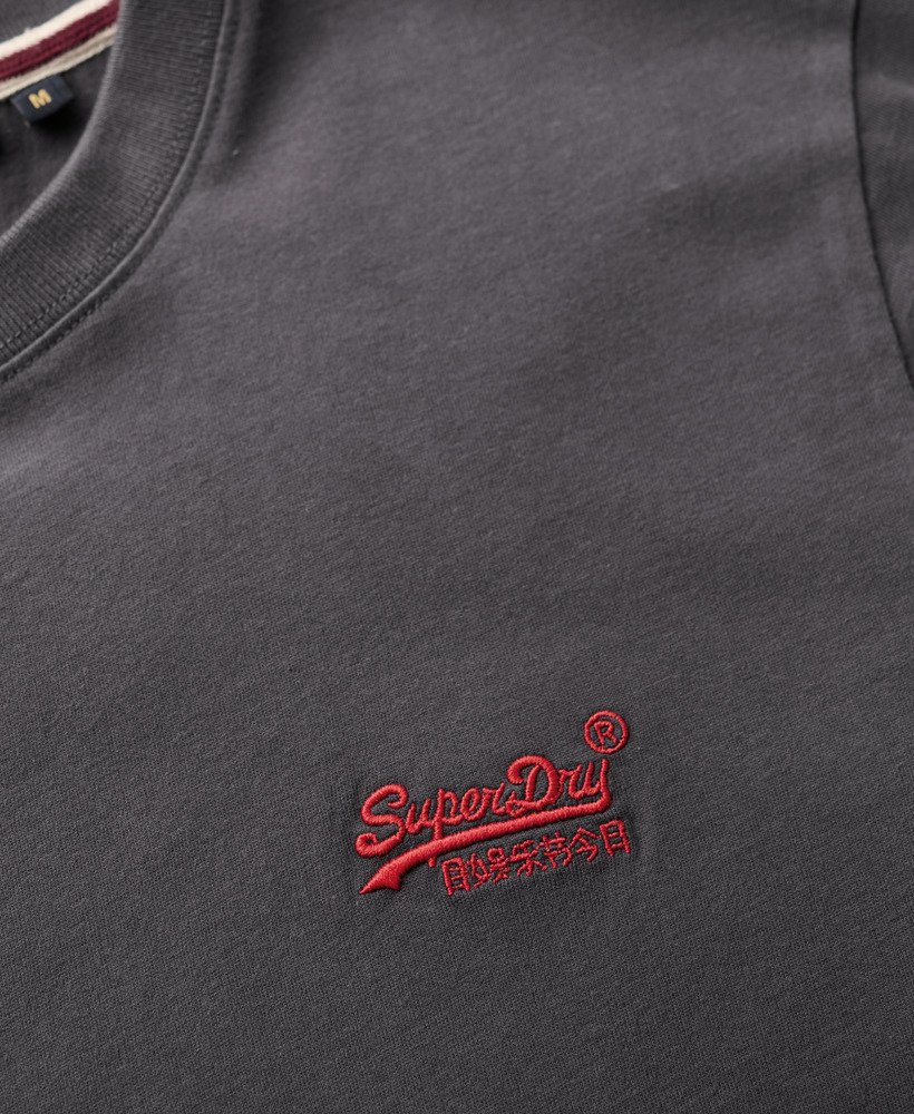 t-shirt met essential-logo van biologisch katoen in grafietzwartfluorescent rood.