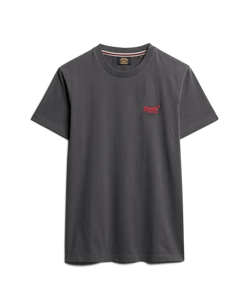 t-shirt met essential-logo van biologisch katoen in grafietzwartfluorescent rood.