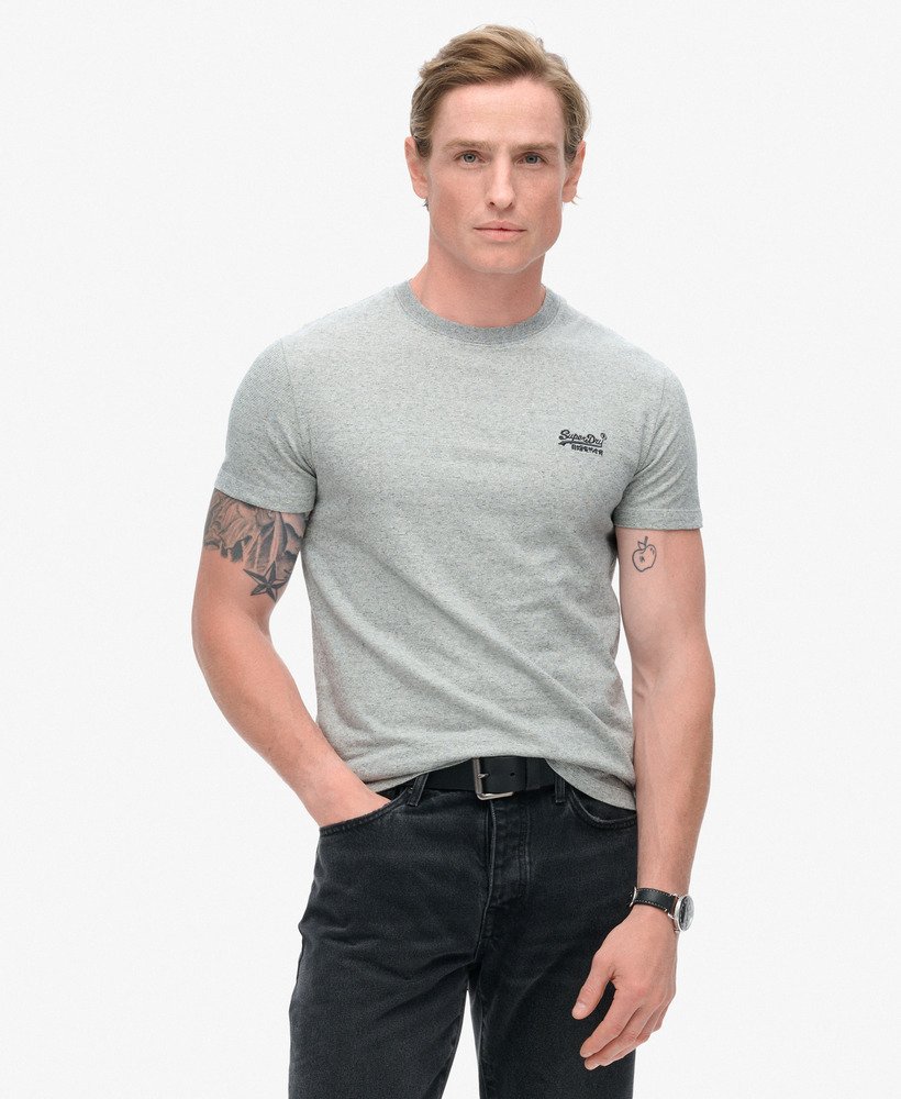 t-shirt met essential logo van biologisch katoen in lichtgrijs grindle feeder