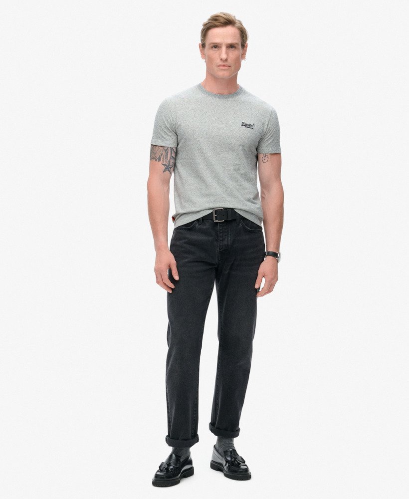 t-shirt met essential logo van biologisch katoen in lichtgrijs grindle feeder