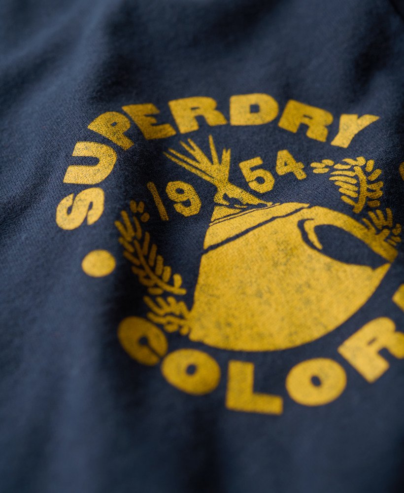 outdoor t-shirt met grafische print in navy marl