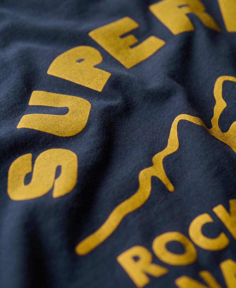 outdoor t-shirt met grafische print in navy marl