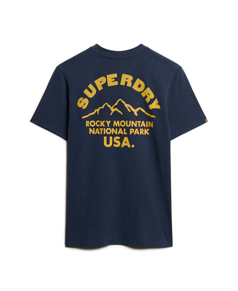 outdoor t-shirt met grafische print in navy marl