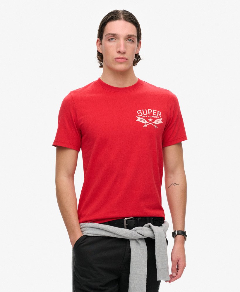 outdoor grafisch t-shirt in ferra red marl