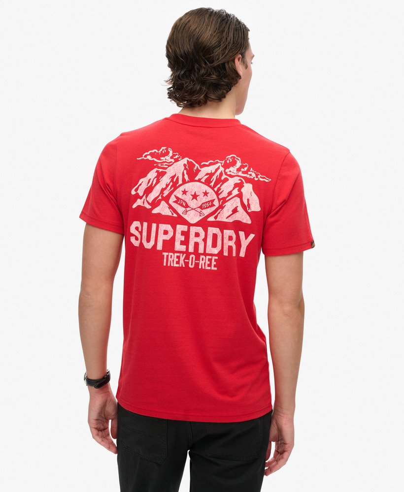 outdoor grafisch t-shirt in ferra red marl