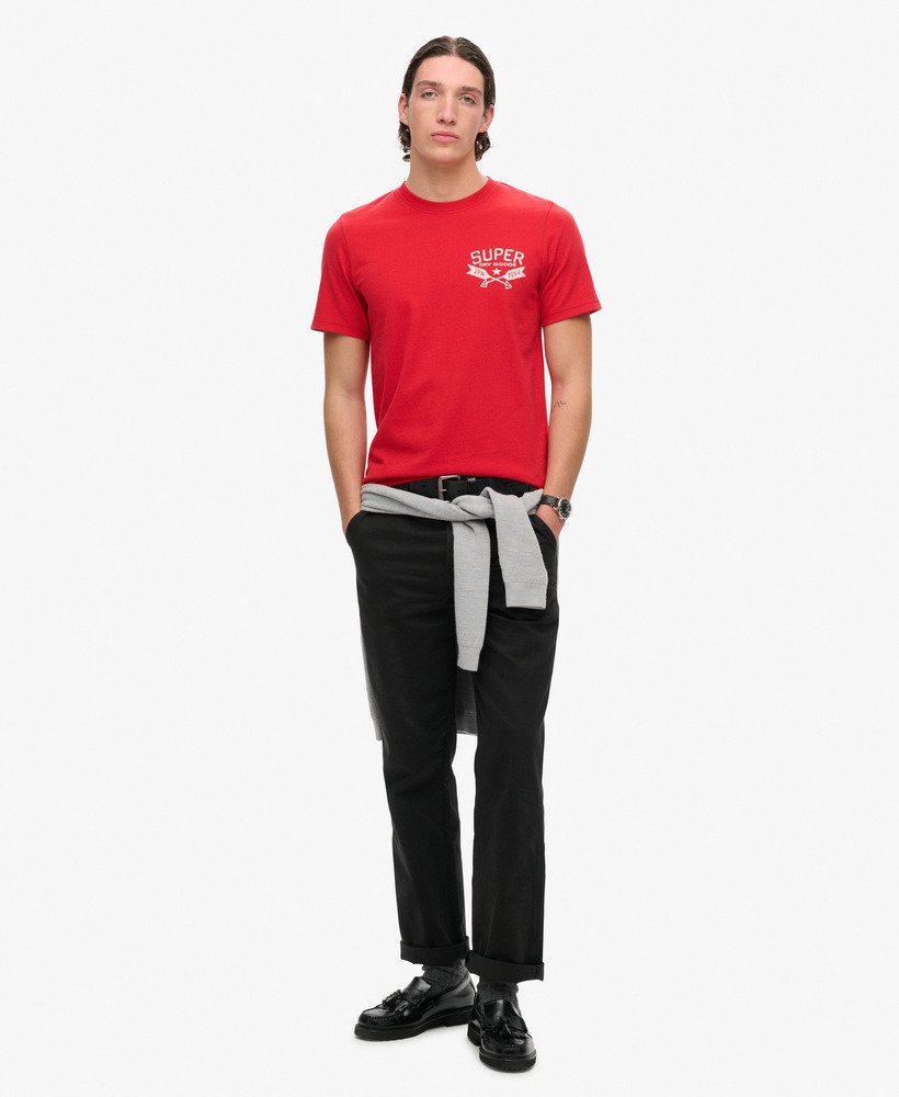 outdoor grafisch t-shirt in ferra red marl