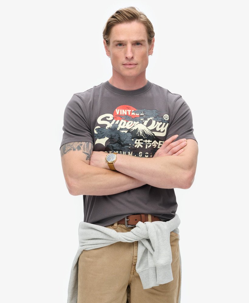 tokyo graphic t-shirt in donkergrijs