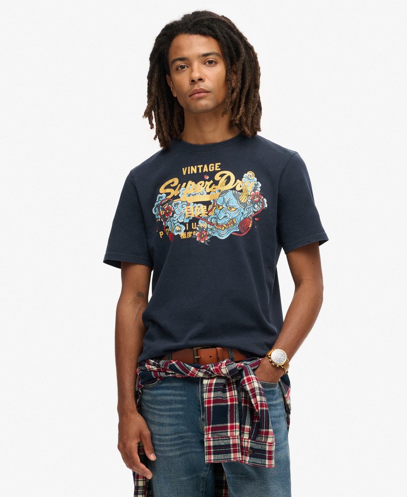 tokyo graphic t-shirt in diepblauw