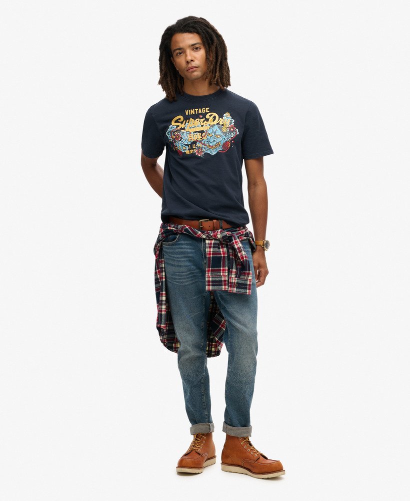 tokyo graphic t-shirt in diepblauw