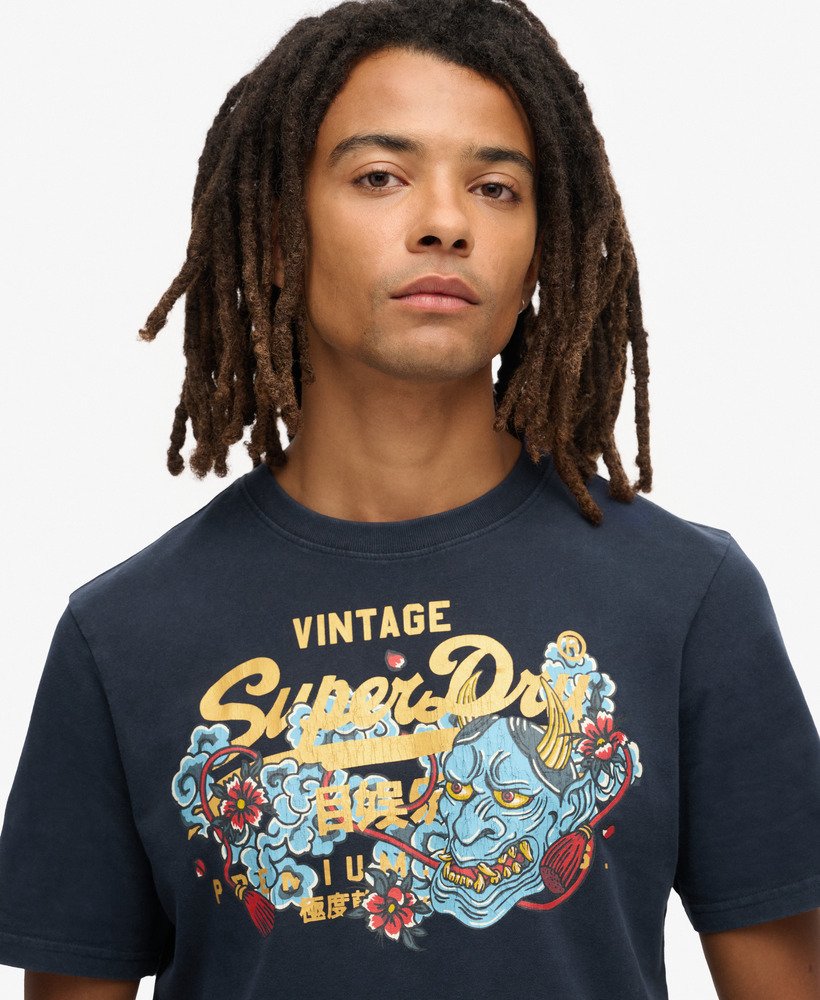 tokyo graphic t-shirt in diepblauw