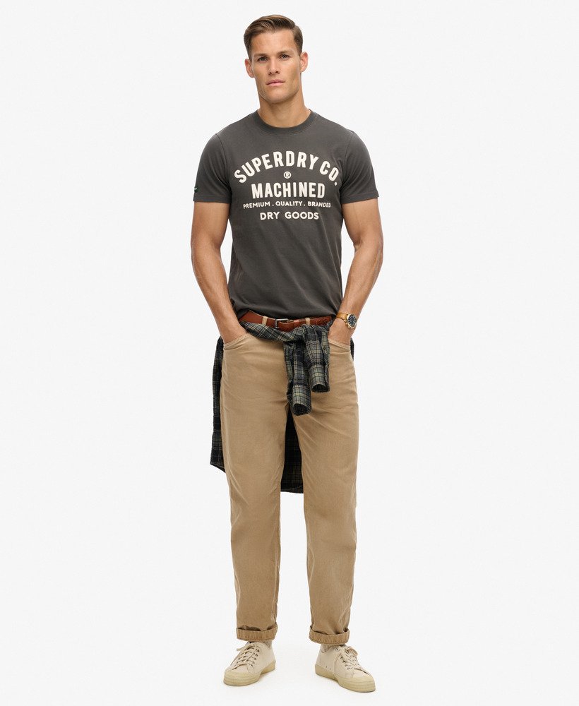machined goods workwear t-shirt in vintage zwart