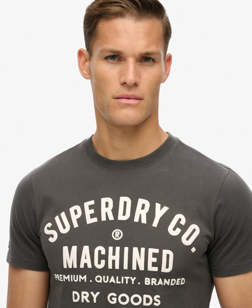 machined goods workwear t-shirt in vintage zwart