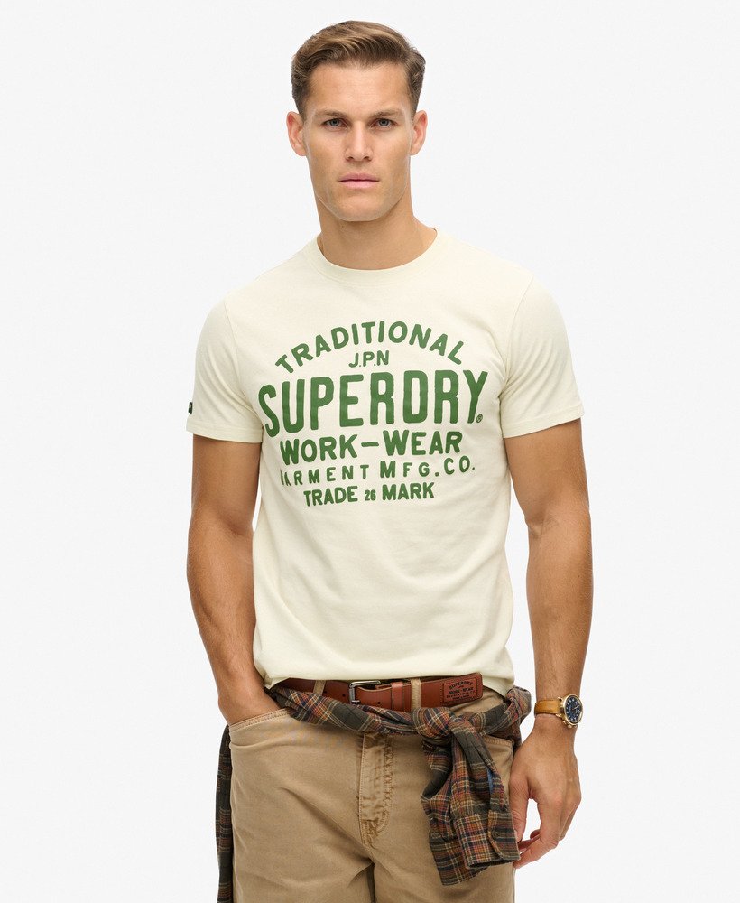 machined goods workwear t-shirt in crèmekleur